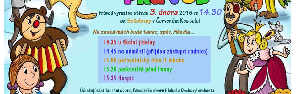 Masopustní průvod Červeným Kostelcem 2016