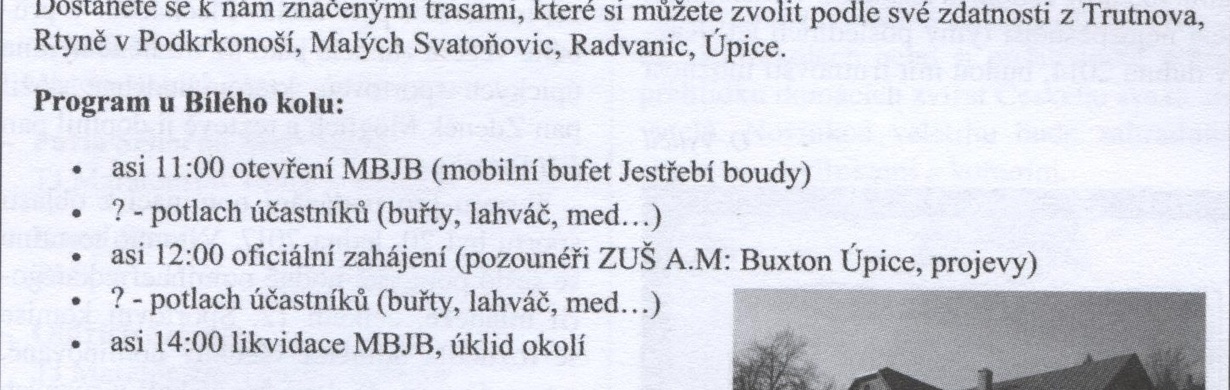 Bílá u Bílého - zahájení turistické sezóny