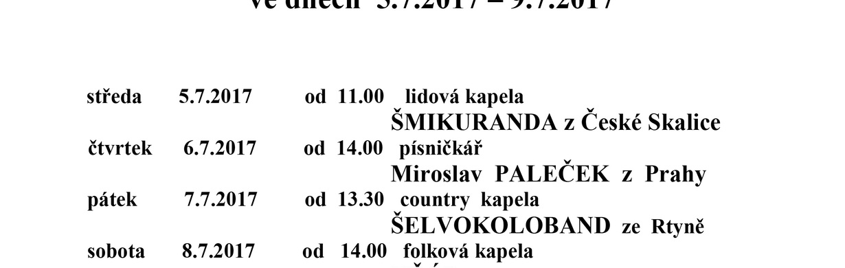 MLYNÁŘSKÉ SLAVNOSTI v Rudrově mlýně v Ratibořicích
