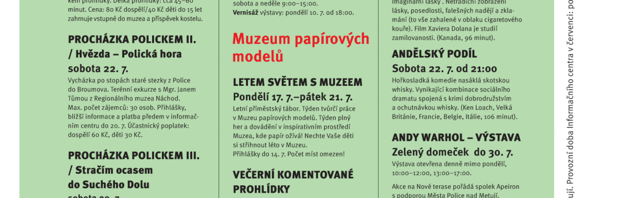 Přehled kulturních akcí - červenec 2017