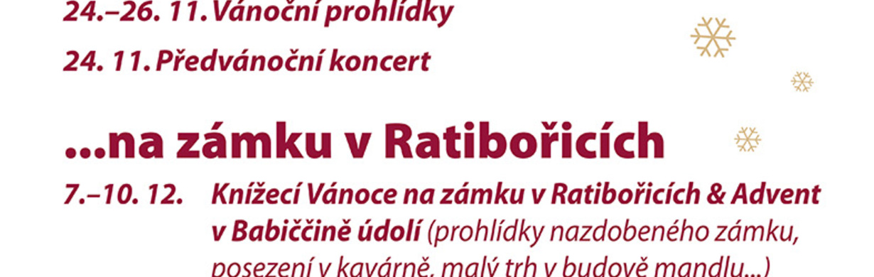 Prohlídky adventně a vánočně vyzdobených interiérů na státním zámku v Náchodě