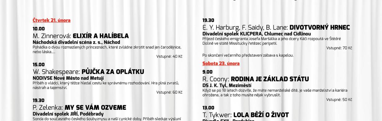 22. Divadelní festival Červený Kostelec