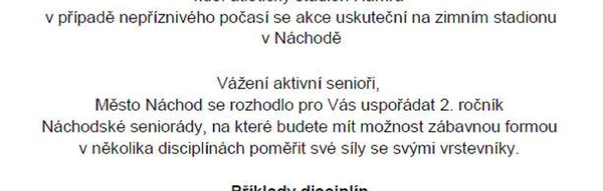 2. ročník Náchodské seniorády
