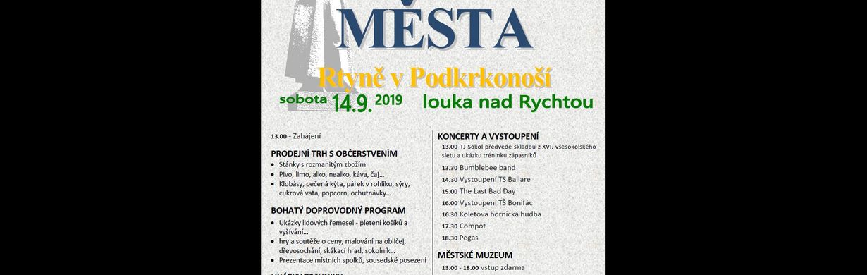 Den města Rtyně v Podkrkonoší 2019