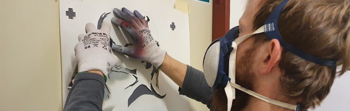 Street art workshop: Tvorba obrazů pomocí šablon