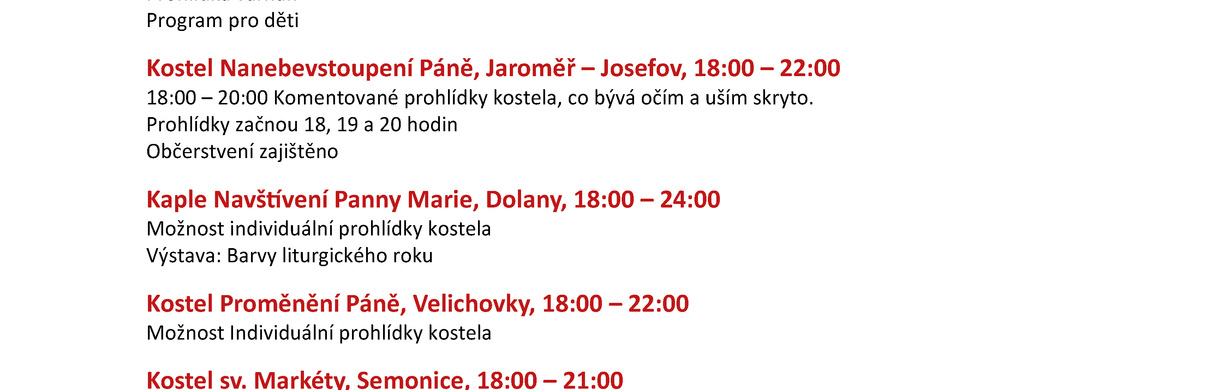 Noc kostelů Jaroměř