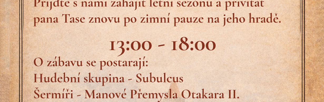 OTVÍRÁNÍ SEZÓNY NA HRADĚ VÍZMBURK