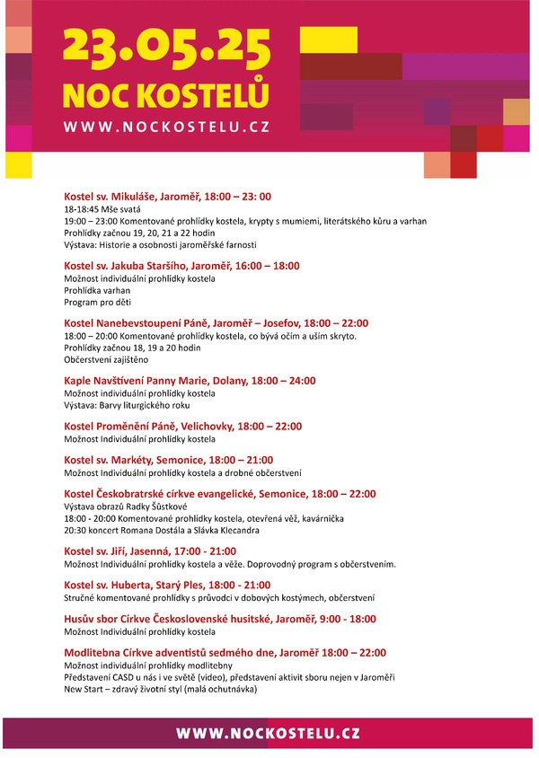 noc kostelů